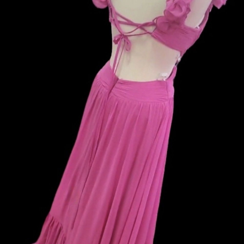 Elegant Pink Strappy Back Dress